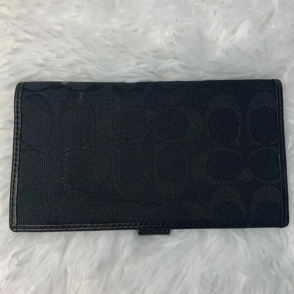 Coach black checkbook